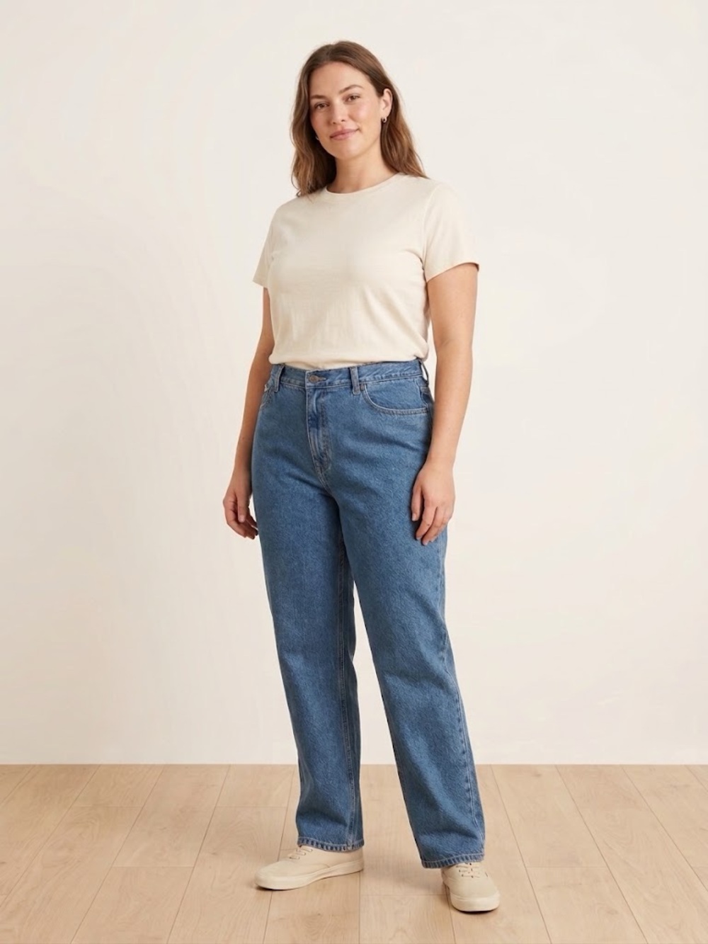 LL Bean Double L Original Fit Relaxed High-Rise Straight Leg Jeans - Blue